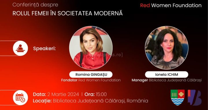 VIDEO. Romina Gingașu vine astăzi la Călărași. Biblioteca Județeană organizează Festivalul „E ziua ta, femeie!”
